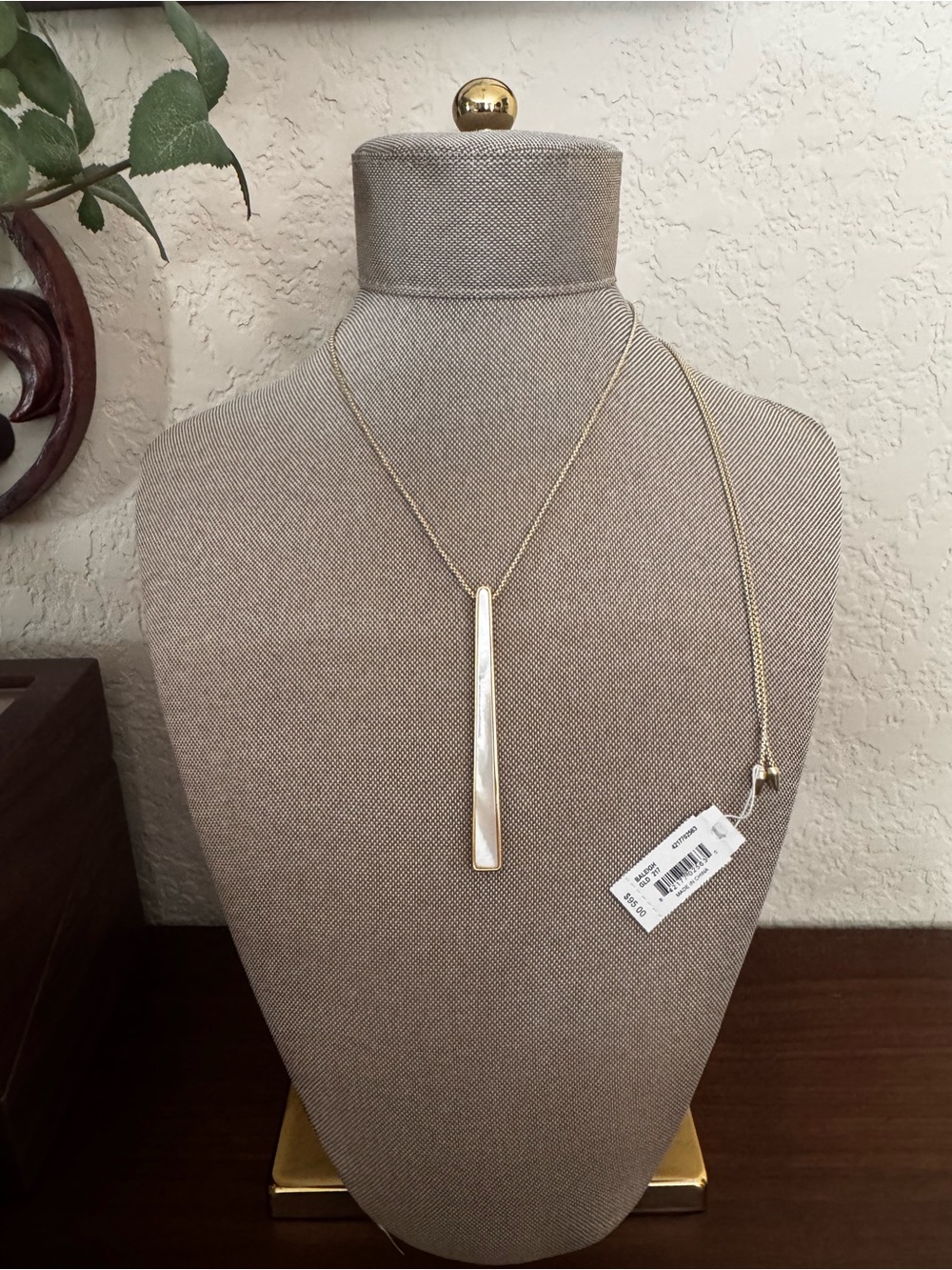 Kendra Scott Baleigh Pendant Adjustable Necklace Gold Ivory Mother of Pearl NWT